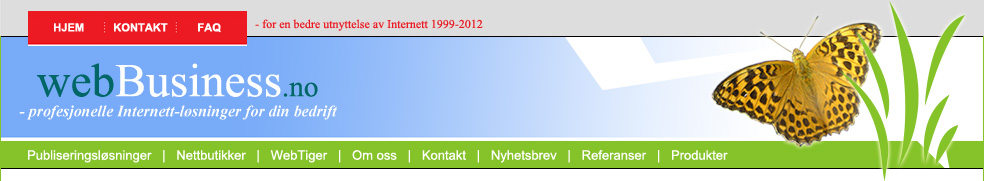Webl�sninger fra Kristiansand - over 12 �rs erfaring innen hjemmesider nettbutikk webdesign publiseringsl�sninger s�kemotoroptimalisering webprogrammering og databaseprogrammering